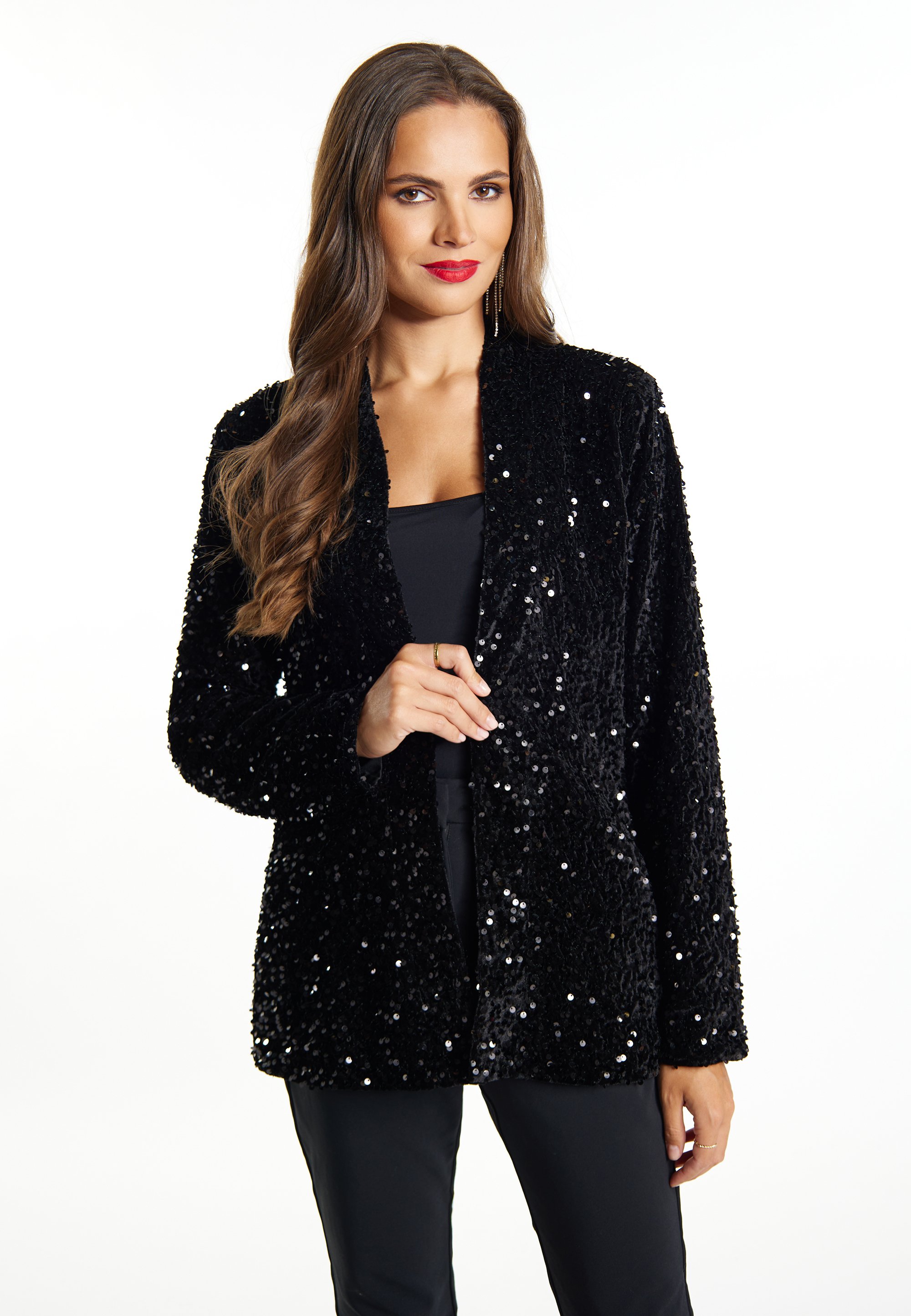 Schwarzer glitzer blazer Clearance